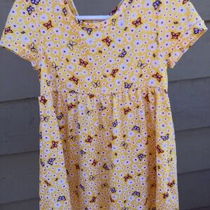 Yellow Floral Butterfly Dress